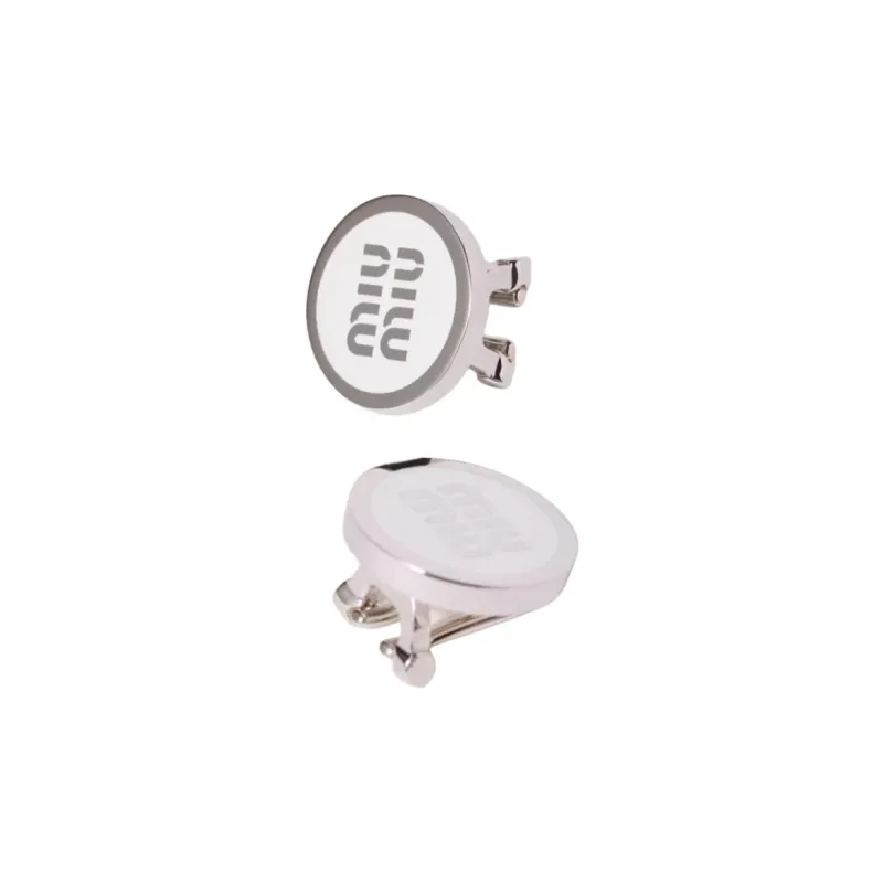 MIU MIU Metal Clip On Earrings Women's White-1