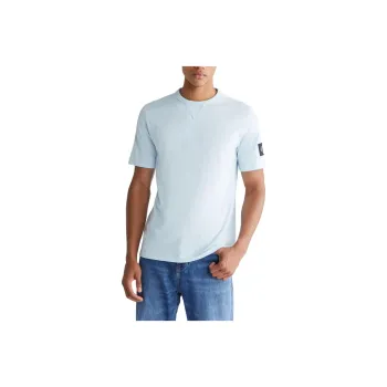 CALVIN KLEIN Monogram Badge T Shirt T Shirt Men's Light Blue