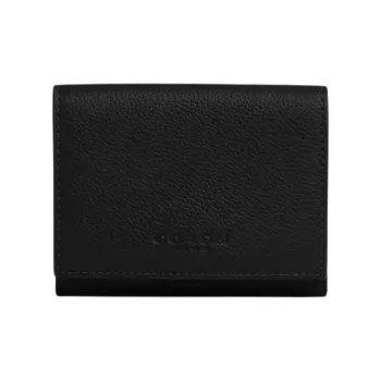 COACH Smooth Calf Leather Wallet Mini Men's Black