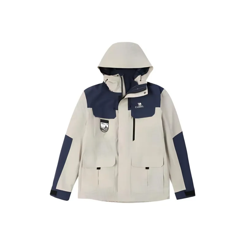 CAMEL Waterproof, Windproof, Breathable, And Thermal Windbreaker Jacket Unisex Ink Blue Gray-0