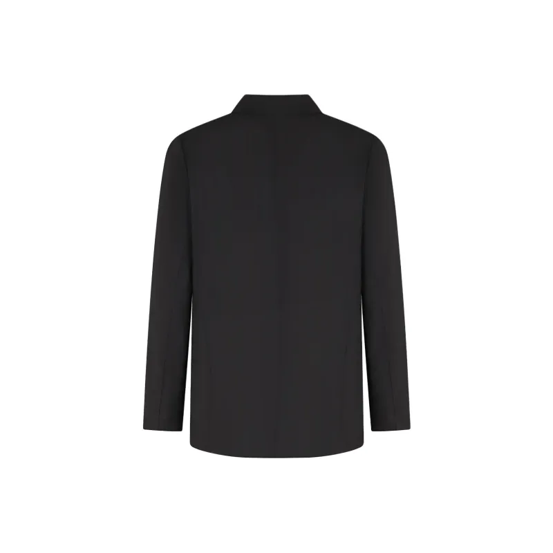 EMPORIO ARMANI Single breasted Jacket In Nylon Seersucker-1