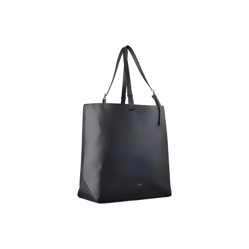 A.P.C Polyurethane And Polyester Blend Tote Bag Shopping Bag Handbag Shoulder Bag Men's Black-1
