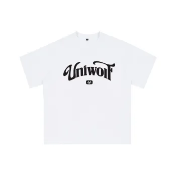UNIWOLF Drop Shoulder Sleeve T-Shirt Unisex White