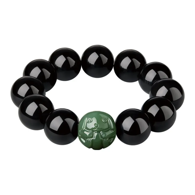 Moonstone Edge Obsidian Jade Bracelets Men's-15