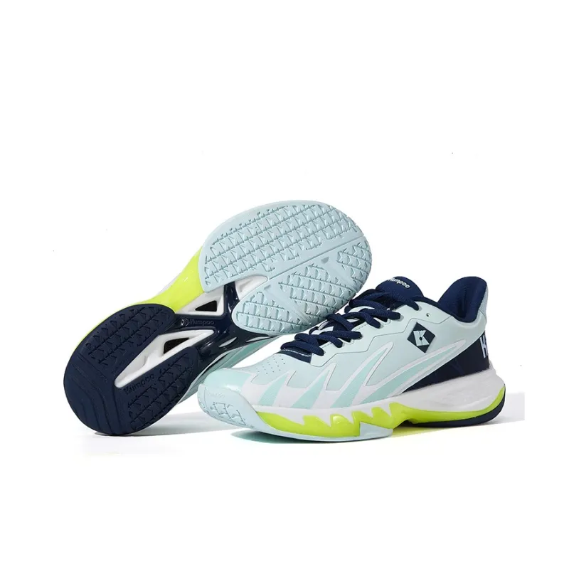 KUMPOO Cushioning Support Balance Low Top Badminton Shoes Unisex Aqua Navy Blue-3