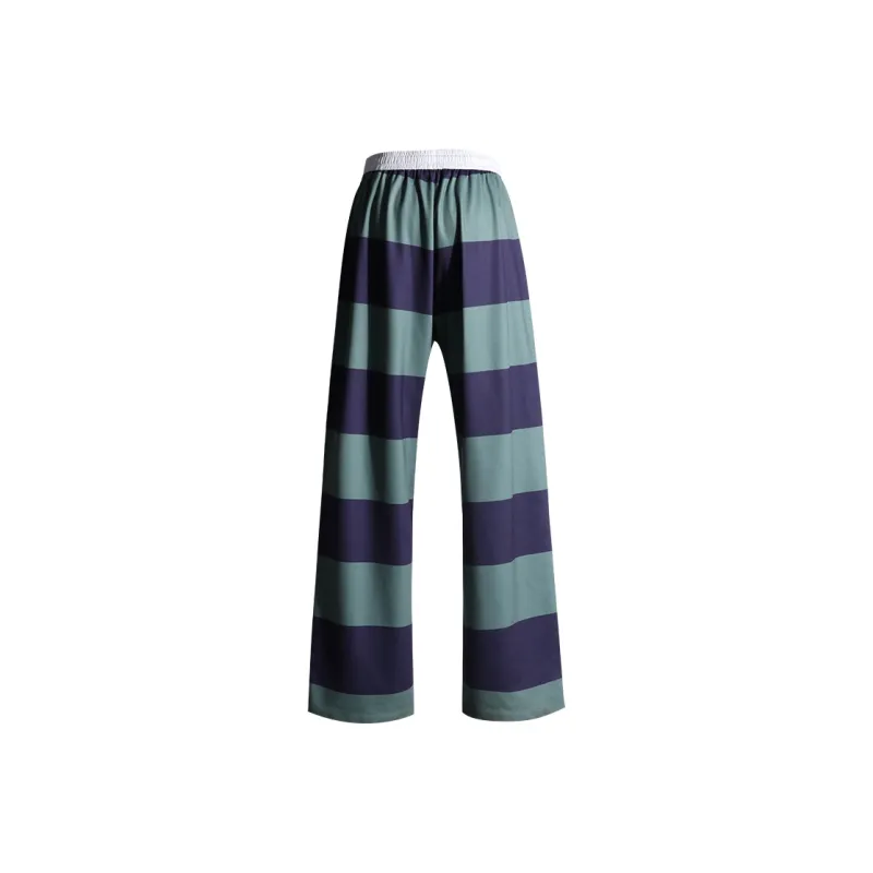 Kazakhstan Casual Pants Women's Purple And Green Stripes-1