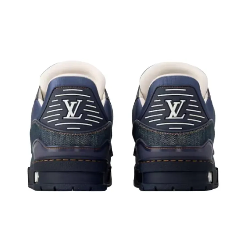 LOUIS VUITTON Trainer Low Top Skateboard Shoes Women's Dark Blue-3