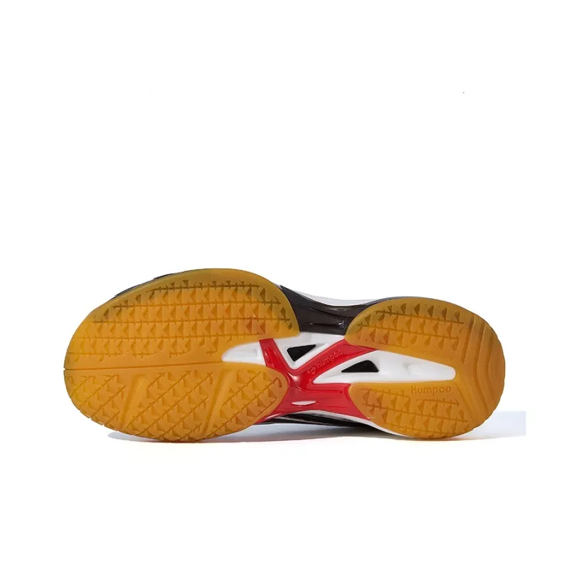 KUMPOO Cushioning Support Balance Low Top Badminton Shoes Unisex Black-4