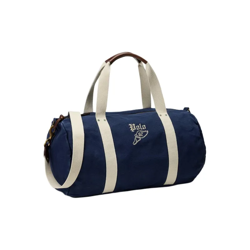 Polo Ralph Lauren Cotton One Shoulder Crossbody Portable Travel Bag Men's Dark Blue-1