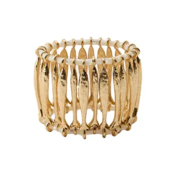 ZARA Zinc Shell Acrylic Plastic Bracelets Women's Gold