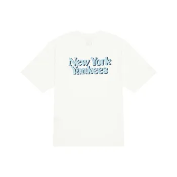 MLB Drop Shoulder Sleeve T Shirt Unisex White