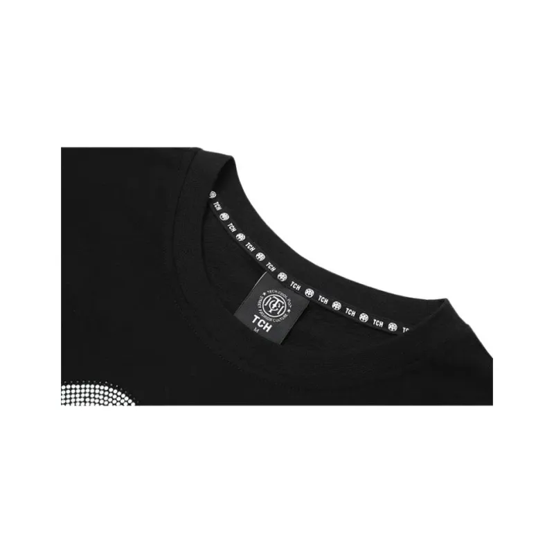 TCH T Shirts Unisex Black With Silver Logo-2