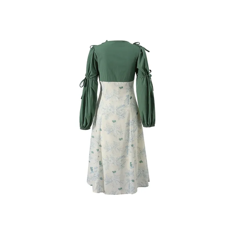 KYKW Long Sleeved Dress Women's Green-1