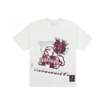 Travis Scott X Mitchell & Ness Mississippi State Bulldogs Hand Drawn T Shirt