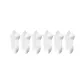 MYT-199 Breathable Ankle Socks, White (6-Pack)