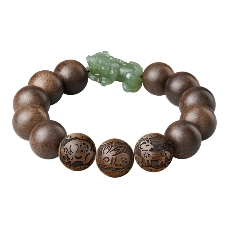 Moonstone Edge Agarwood Precious Wood Bracelets Men's-8