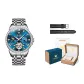 Steel Band Natural Blue[Premium Box+Leather Strap]