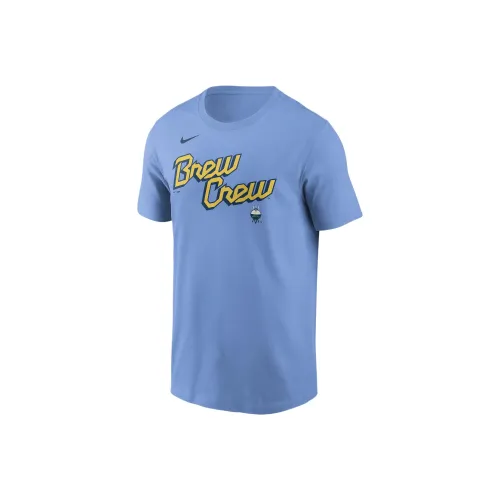 Nike Milwaukee Brewers City Connect Wordmark T-Shirt Men's Sky Blue