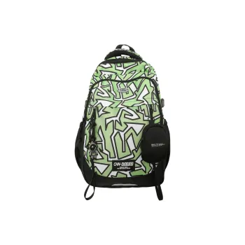 BRABOSTON Nylon Backpack Unisex Geometric/Anime/Newspaper/Graffiti/White/Black