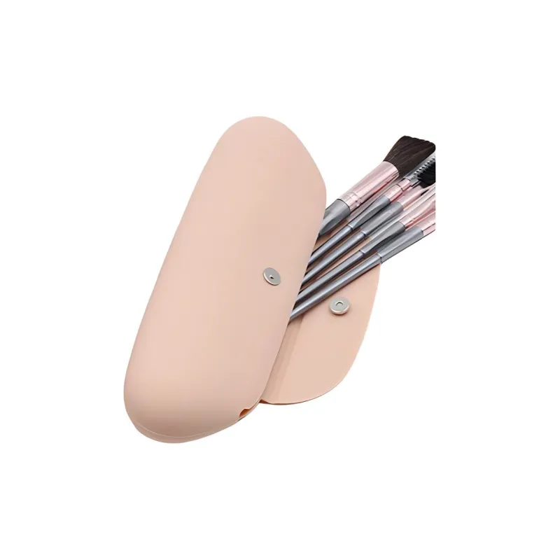 Boniu Silicone Makeup Bag Regular Unisex Pink/Yellow/Khaki/Gray-1