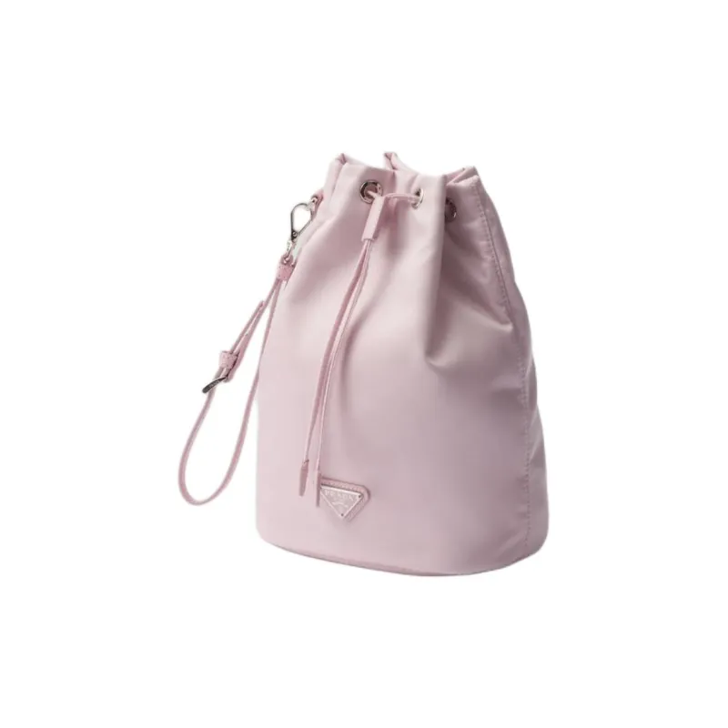 PRADA Re Nylon Recycled Polyamide Bucket Bag Handbag Women's Snowflake Gypsum Pink-1