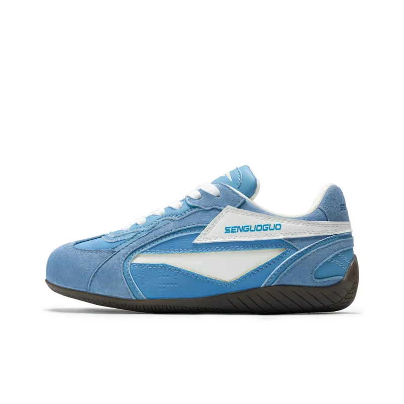SENGUOGUO Cushioning, Slip Resistant, And Abrasion Resistant Low Top Casual Shoes Unisex Blue White-0