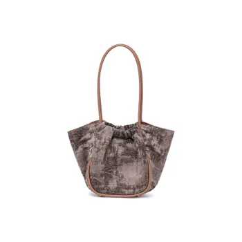 Liang Jin Ji Mulberry Silk Xiangyun Gauze Tote Bag, Shoulder Bag Regular Women's Coffee/Dark Coffee