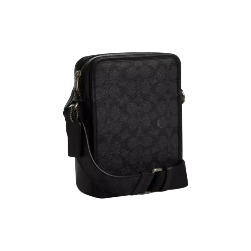 COACH Sullivan Coated Canvas Shoulder Bag, Crossbody Bag Trumpets Men's Black-1