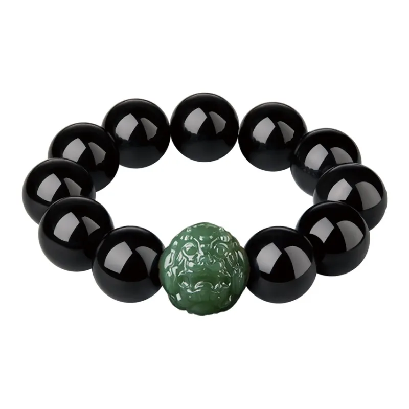 Moonstone Edge Obsidian Jade Bracelets Men's-17