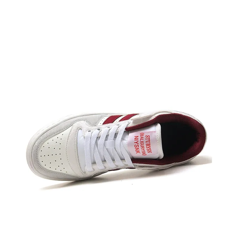 STUR YSN Wear resistant And Lightweight Low Top Skateboard Shoes Unisex White Purple Red-5