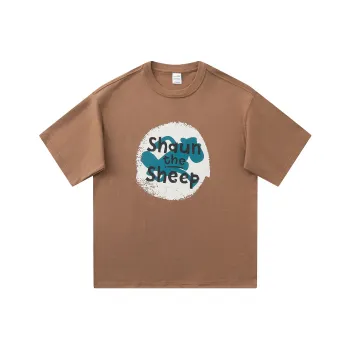 SHAUN THE SHEEP Summer 100% Cotton Short Sleeved T Shirt Unisex White