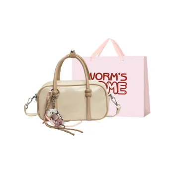 Worm's Home PU Bowling Bag Handbag Women's Multicolor