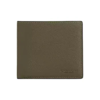 COACH Coin Wallet Smooth Calf Leather Wallet Mini Men's Olive Umber