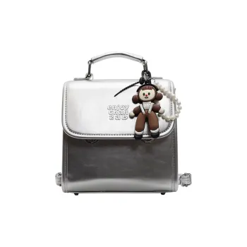 TTaG．baG PU Backpack Regular Women's Black/Green/Silver/Ecru