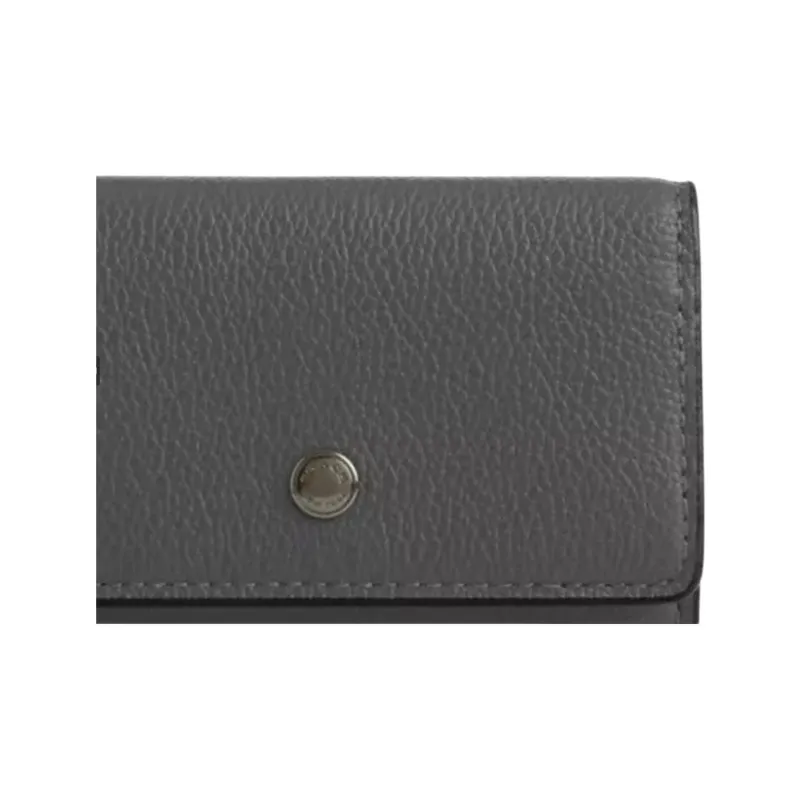 COACH Smooth Leather Key Pouch Mini Men's Dark Gray-2