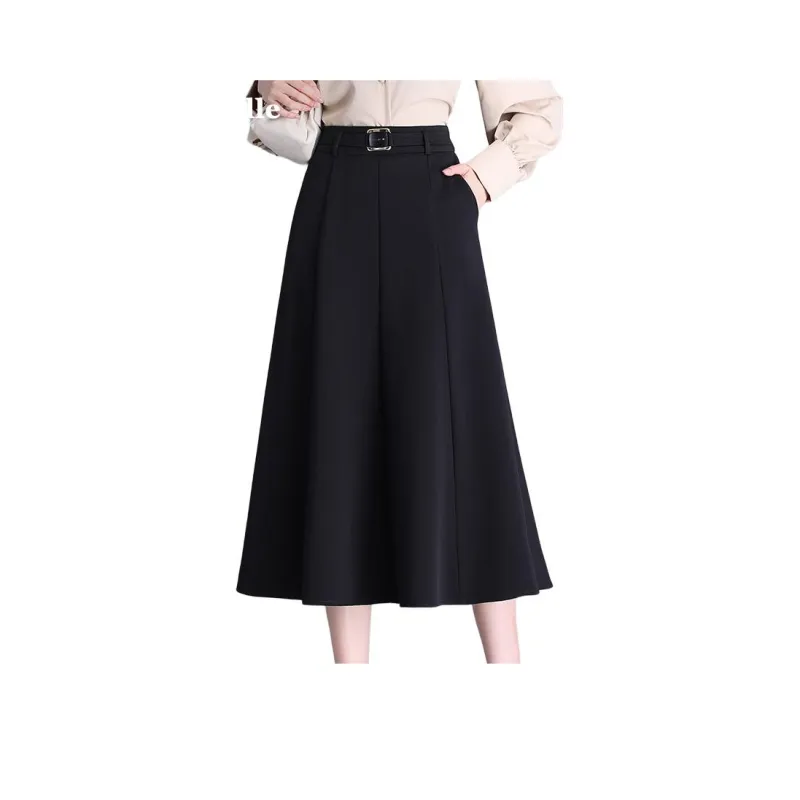 La Chapelle Casual Long Skirt Women's Black-1