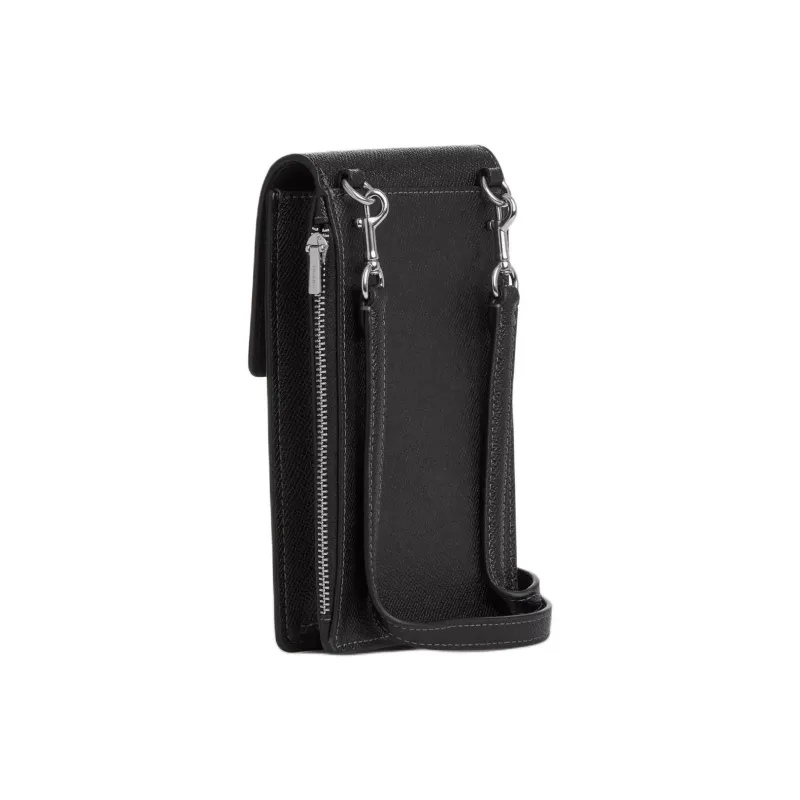COACH Leather Cell Phone Pouch Mini Women's Black-1
