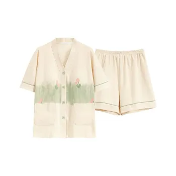 JINXU Pajama Set Women's Apricot