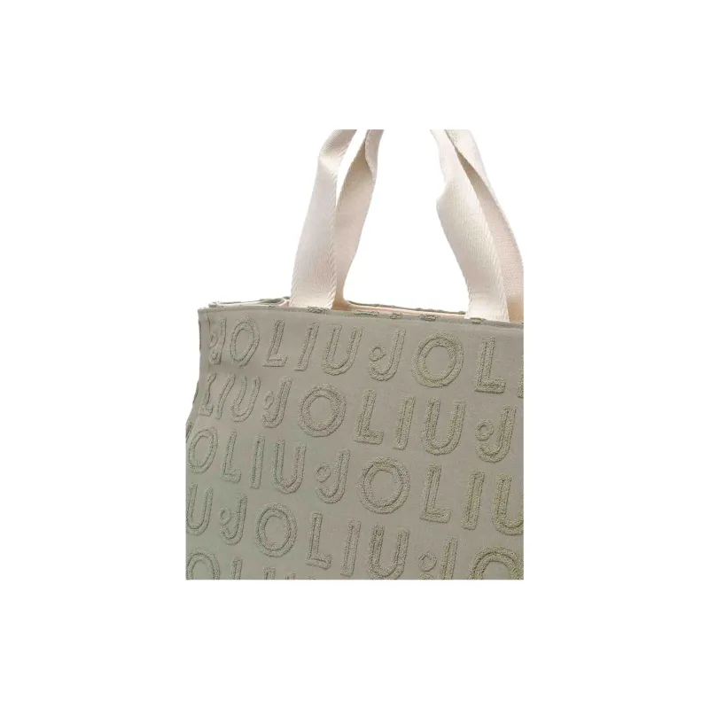 LIU·JO Cotton With Polyester Tote Bag, Shopping Bag, Shoulder Bag, Handbag Women's Green-3