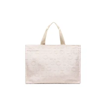 LIU·JO Cotton Tote Bag, Shopping Bag, Shoulder Bag, Handbag Women's Champagne
