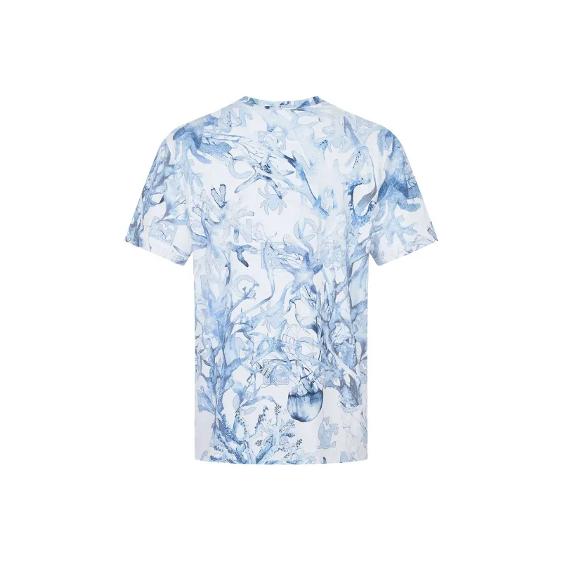 C'N'C Smudge & Distortion Series T Shirt Men's Blue Pattern-1