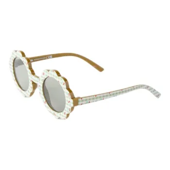 ZARA Plastic Acrylic Polyester Round Sunglasses Kids' Olive Green