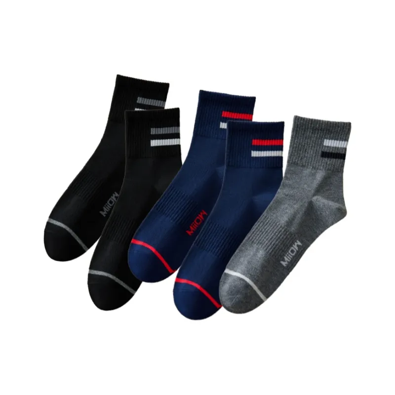 MIIOW Mid Calf Socks Men's 5 Pack-3