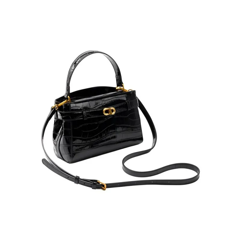 PAYOT Cow Leather One Shoulder Crossbody Handbag Women's Black/White-1