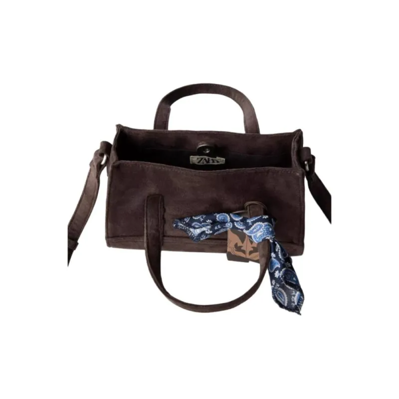ZARA Polyester Shoulder Bag, Crossbody Bag, Handbag Mini Women's Brown-3