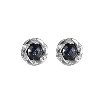 JKEM Copper Zircon Stud Earrings Unisex