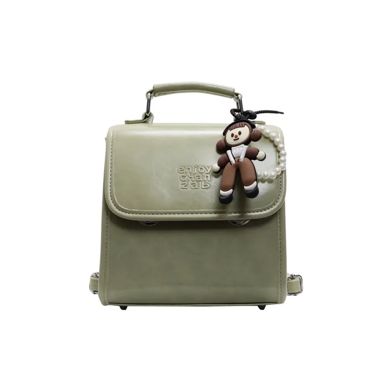 TTaG．baG PU Backpack Regular Women's Black/Green/Silver/Ecru-12