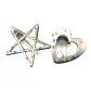 Silver Metal Side Clip Heart Multicolor Round Dot: 3 Pcs