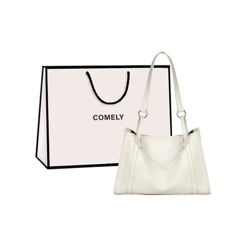 COMELY Cow Leather Tote Bag Shopping Bag Handbag Shoulder Bag Regular Women's Ecru/Brown/Black
