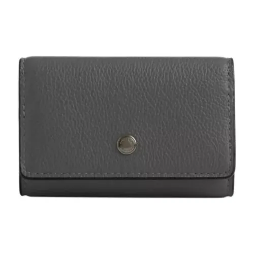 COACH Smooth Leather Key Pouch Mini Men's Dark Gray